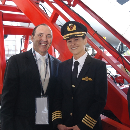 Attending the launch of Qantas's 1st A380