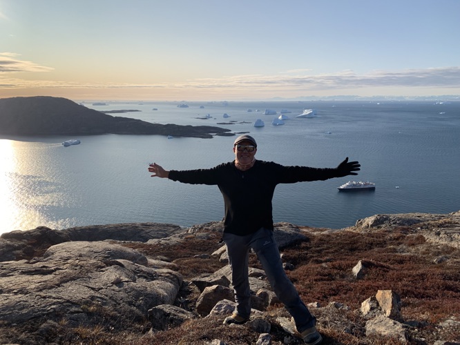 Come on..what a view with icebergs in the background. Another tough hike