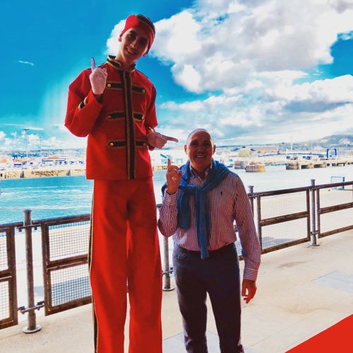 Meet my tall friend in France at the Azamara Pursuit launch 