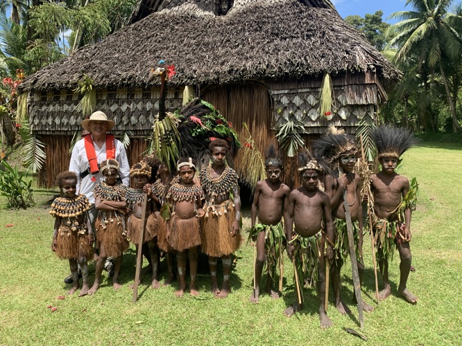 Children from the Chambri Tribe do a dance for me....