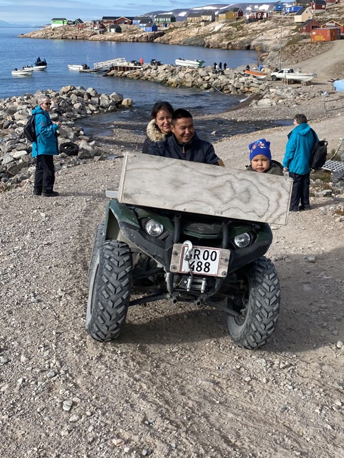 Some of the locals of Ittoqqortoormiit - this is how the family get around in the summer
