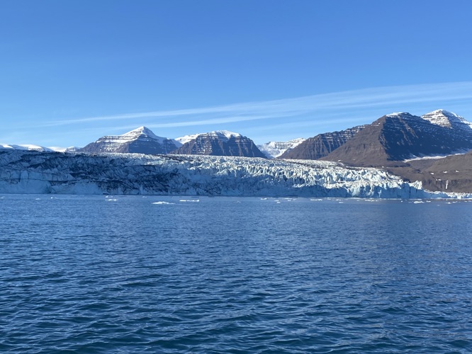 Glacier in Scoresbysund Greenland on a prefect sunny day