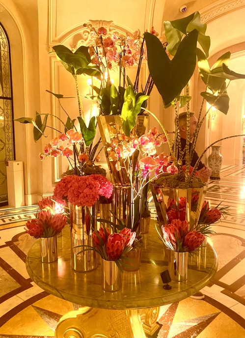 Beautiful flower arrangement in the foyer