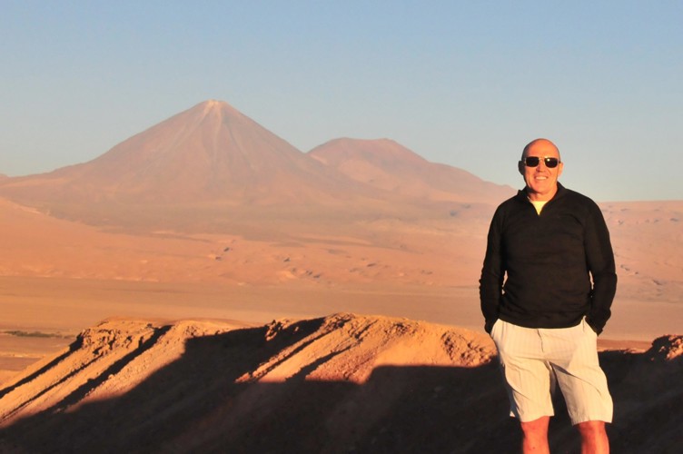 Myself at sunset with Andes Mountains in the background 