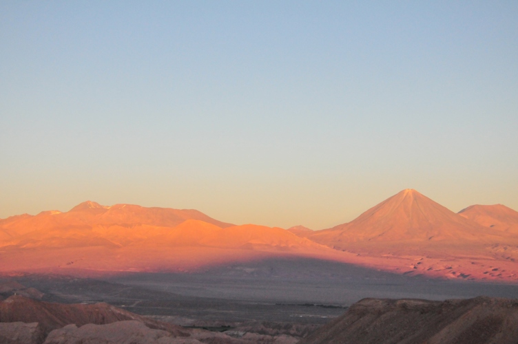 Sunset with Extinct Volcanoe in the background