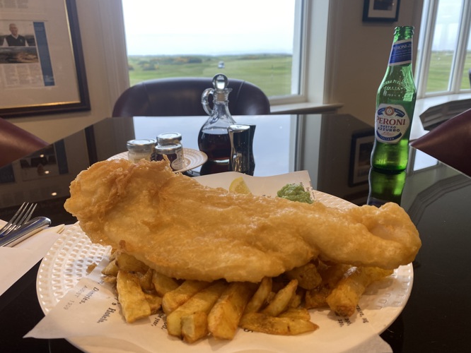 Great Fish and Chips at Turnberry Club house! 