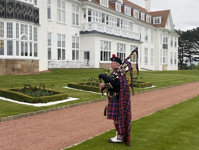 Lone Piper at Turnberry each evening