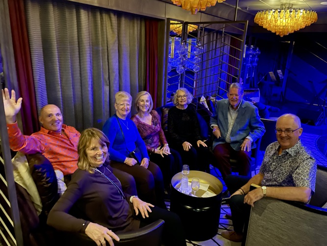 Some of us enjoying a drink or two in the Voyager lounge