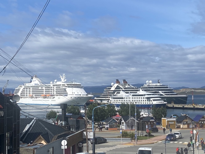 Seven Seas Voyager and others in Ushuaia