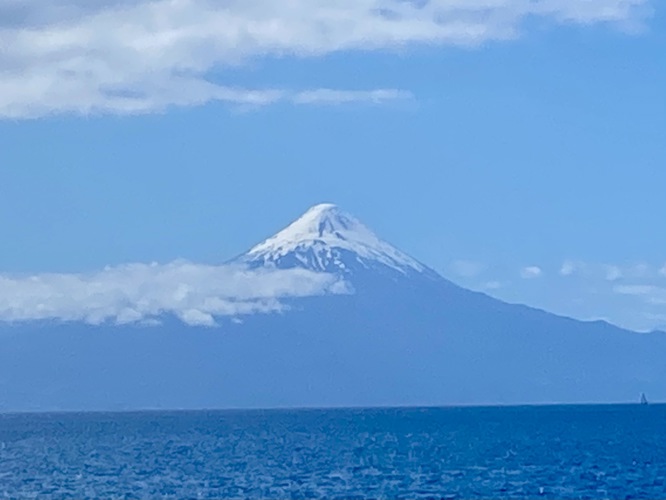 Amazing Osorno vulcano seen from Frutilllar in Chile