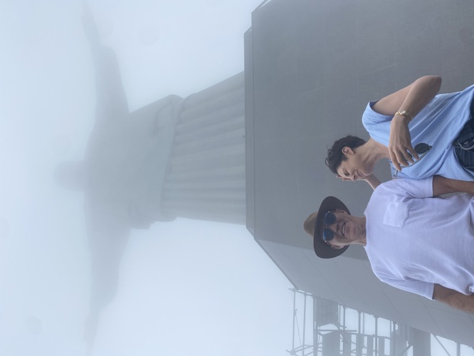 A foggy day at Christ the Redeemer Rio - pretty cool though..