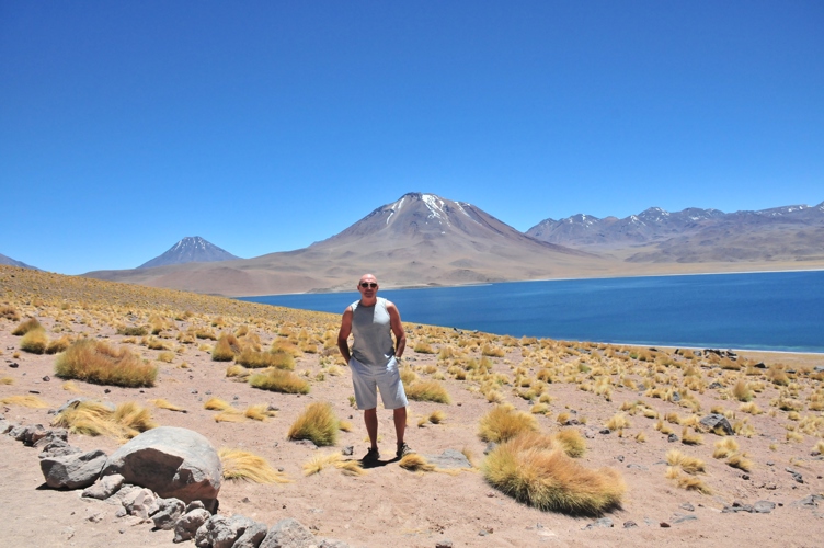 Volcano in the background at The Miscanti Lagoon
