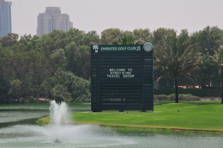 Emirate Golf Club even put a sign up for us!