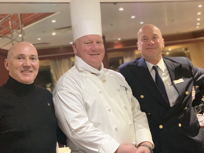 Myself with the Chef and the Captain on Silver Explorer
