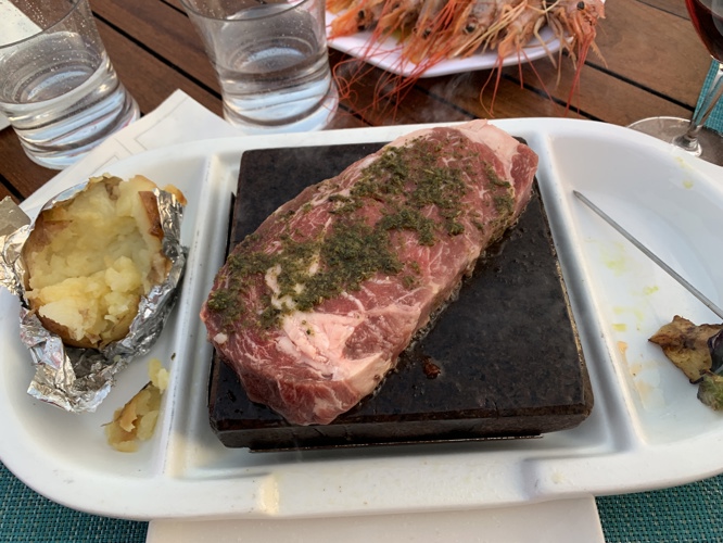 Cook your own on the deck in the freezing cold!