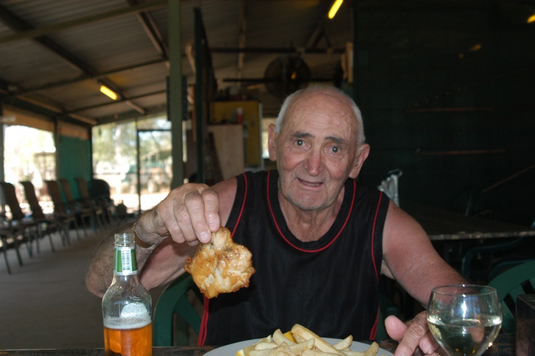 Dad enjoying his catch