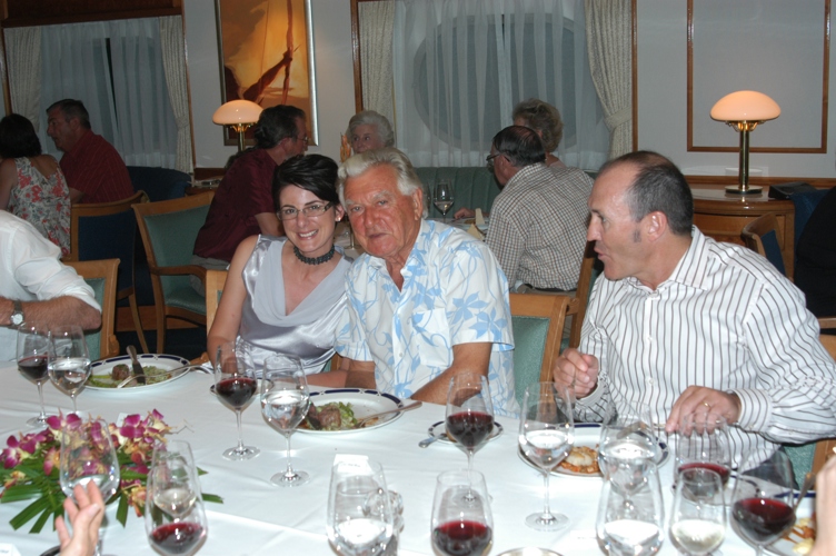 Bob and Pip at dinner - he always was a ladies man!