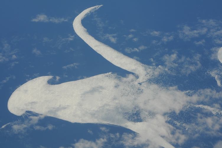 Ice figure taken from a Qantas flight to South Africa over the Antarctica - looks like a Kangaroo! 